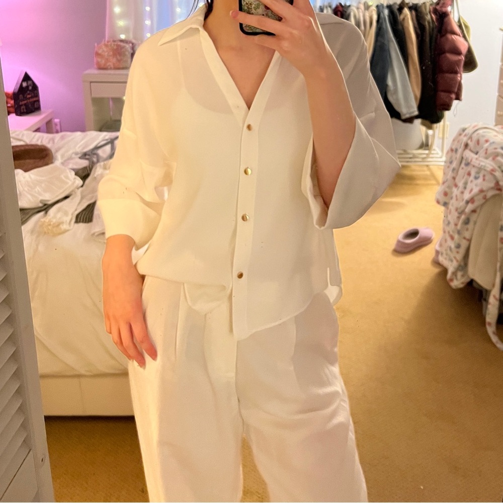 Gold Button Blouse - Picture 2 of 6